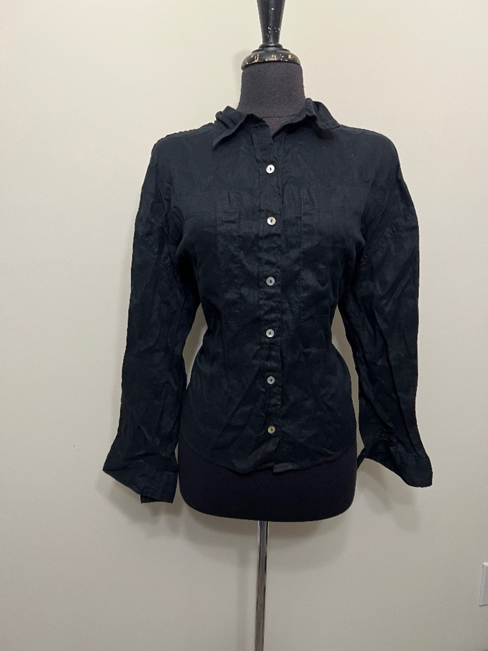Cynthia Rowley Black Button Up Blouse